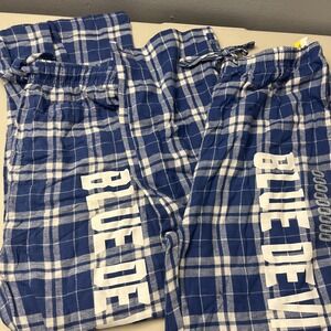 Small Pajama Pants 2 Pairs Blue Devils Blue Plaid Flannel School Team